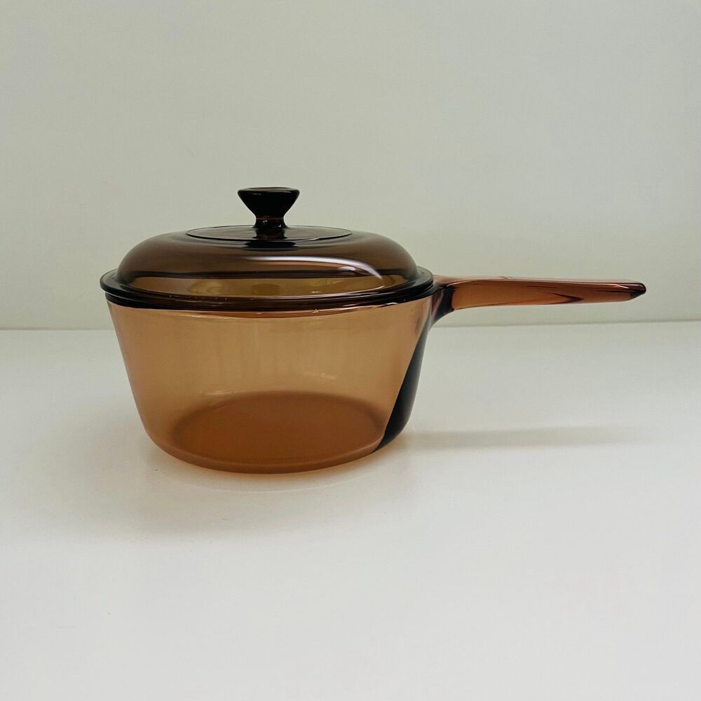 CORNING VISION Amber Glass 1.5 L Pot Saucepan With Lid